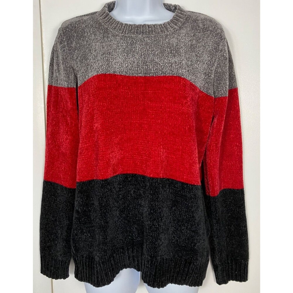 NWT Karen Scott Chenille Striped Sweater Size M